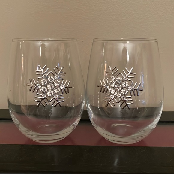 Snowflake ❄️ wine glasses set of 2 - Picture 1 of 3